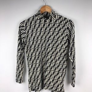 Vintage Fendi Zucca Monogram Velvet Jumper